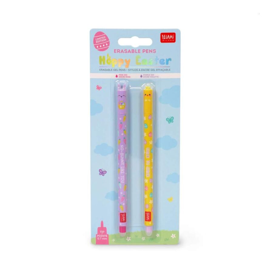 Set De 2 Bolígrafos De Gel Borrables Bunny + Chick