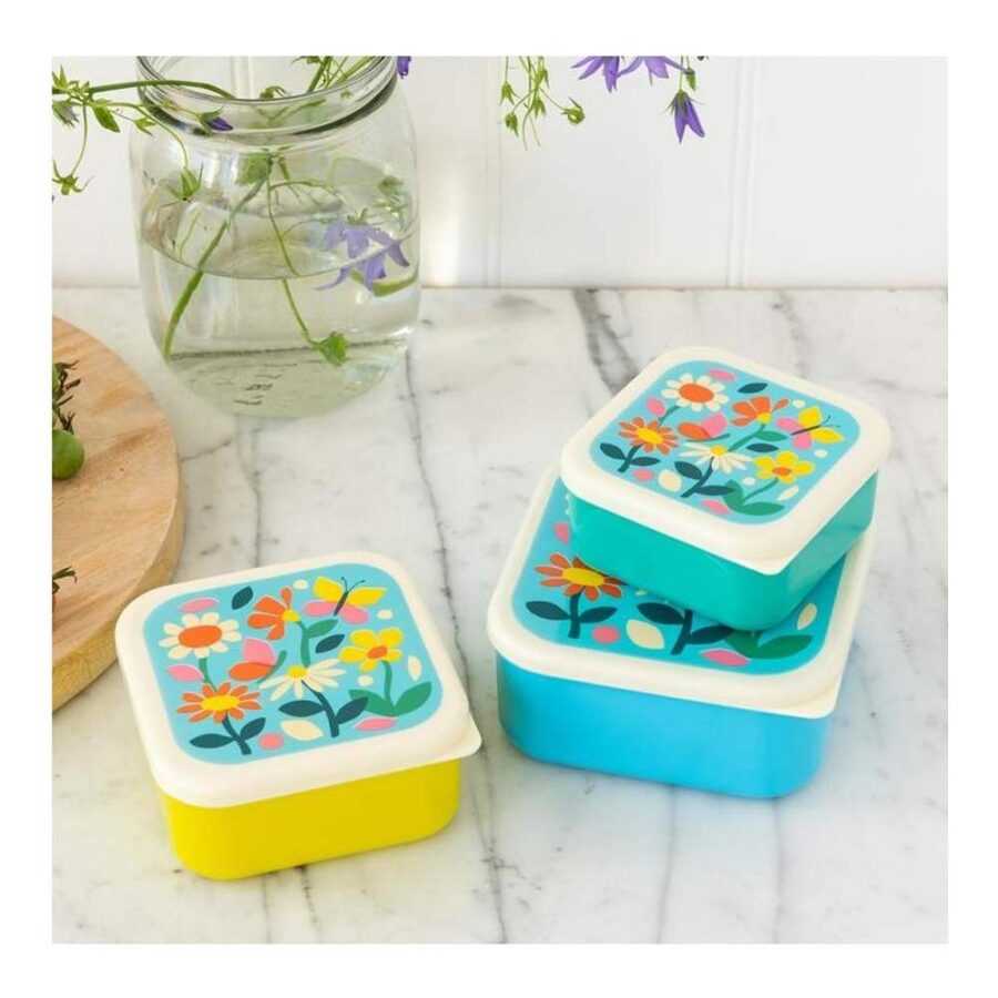 Set De 3 Cajas Almuerzo Butterfly Garden