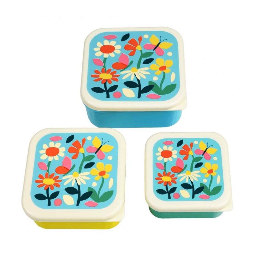 Set De 3 Cajas Almuerzo Butterfly Garden