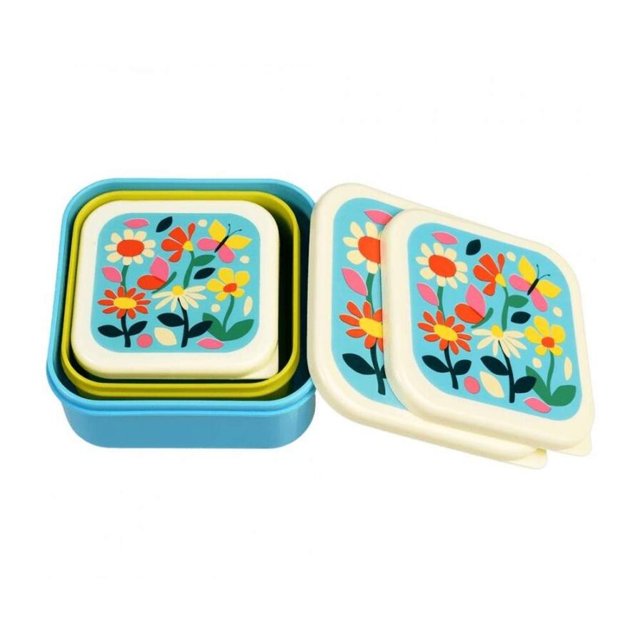 Set De 3 Cajas Almuerzo Butterfly Garden