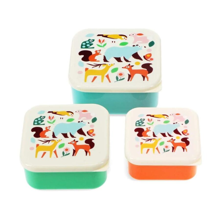 Set De 3 Cajas De Almuerzo Woodland