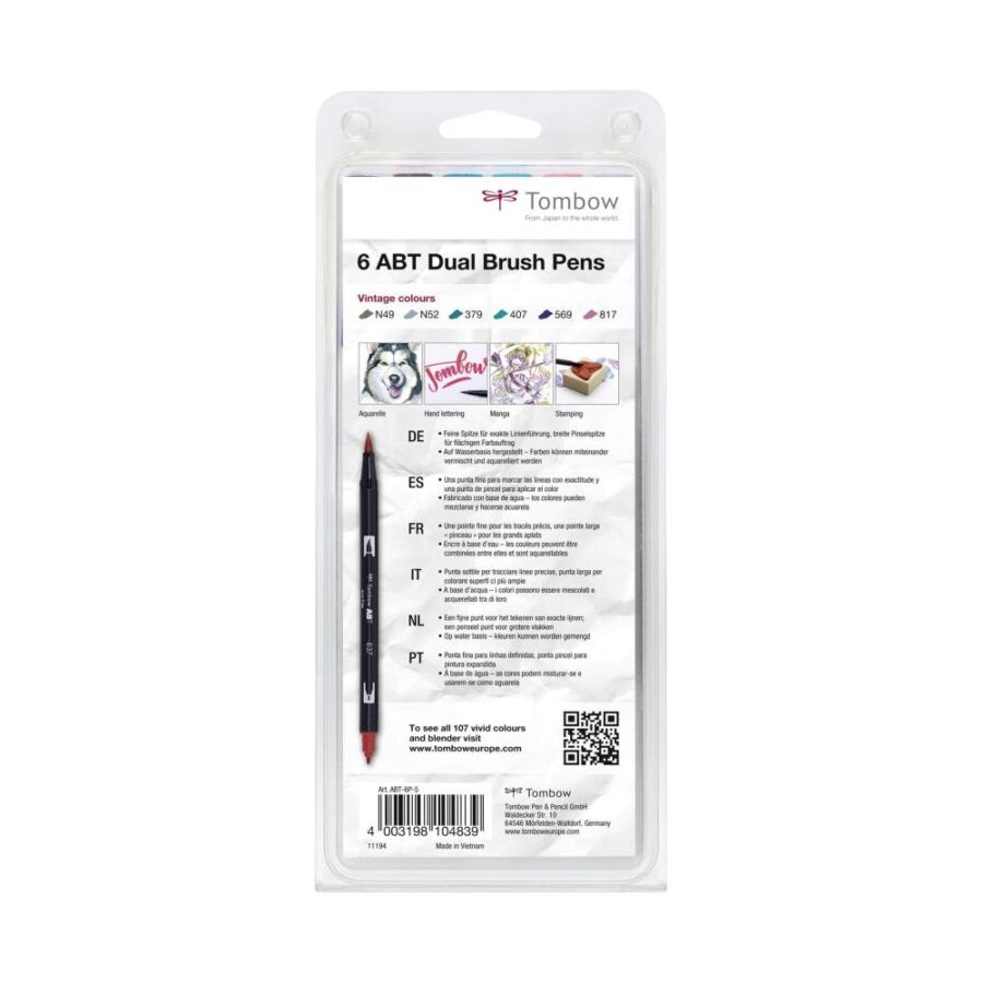 Set Rotuladores Tombow Dual Brush Vintage