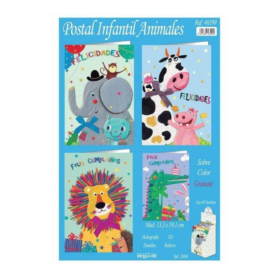 Tarjeta Cumpleaños Infantil Animales
