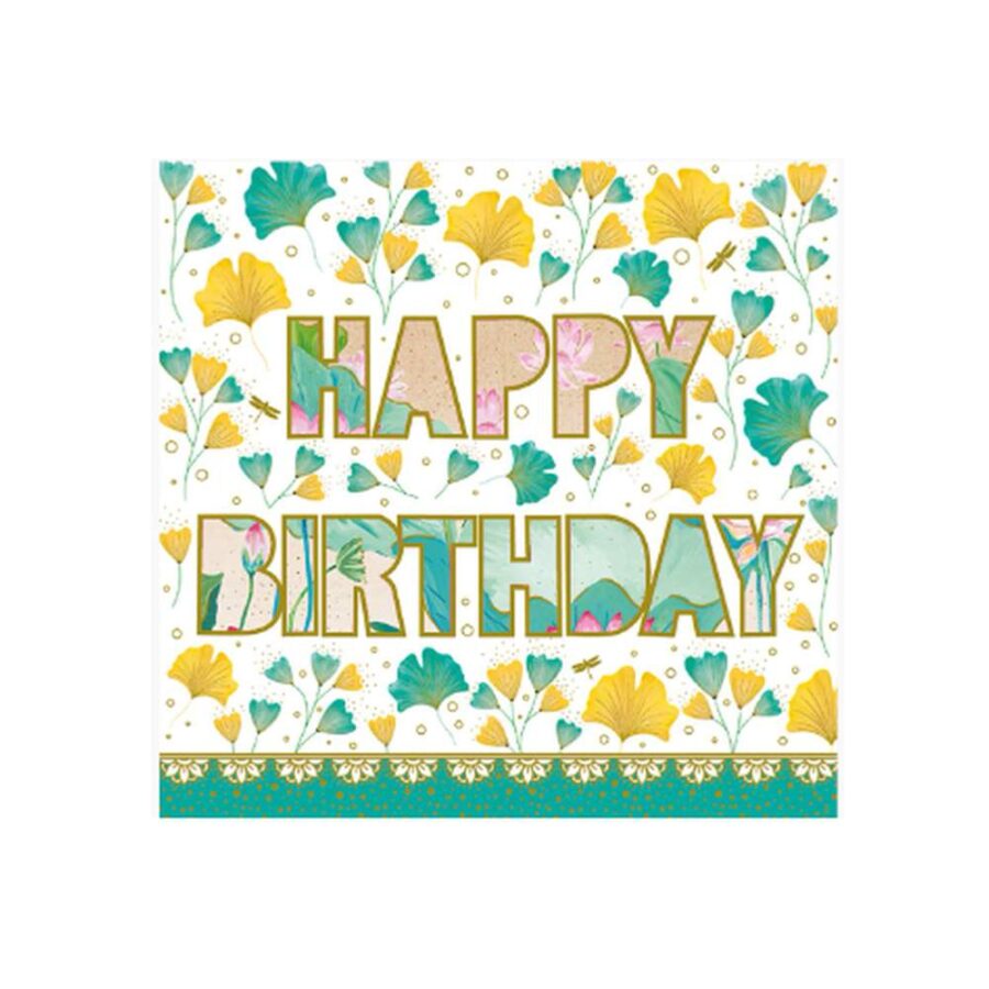 Tarjeta Happy Birthday Arabesque
