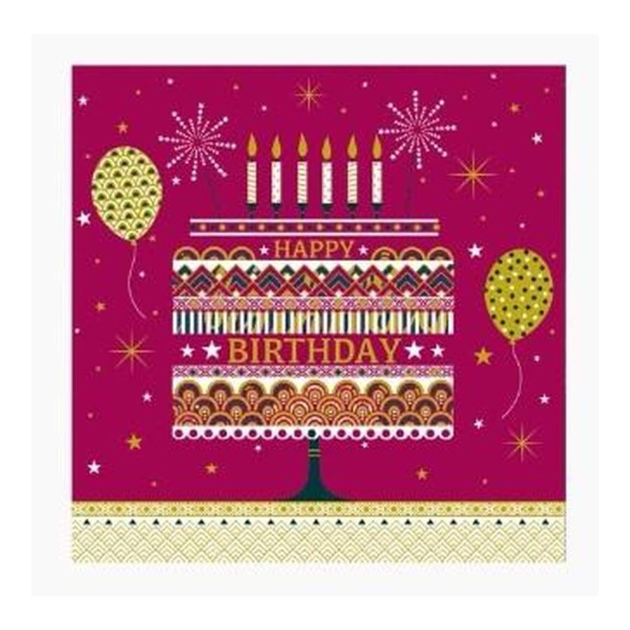 Tarjeta Pastel De Cumpleaños Arabesque