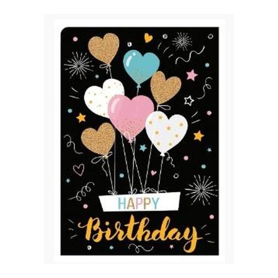 Tarjeta Zig Zag Globos
