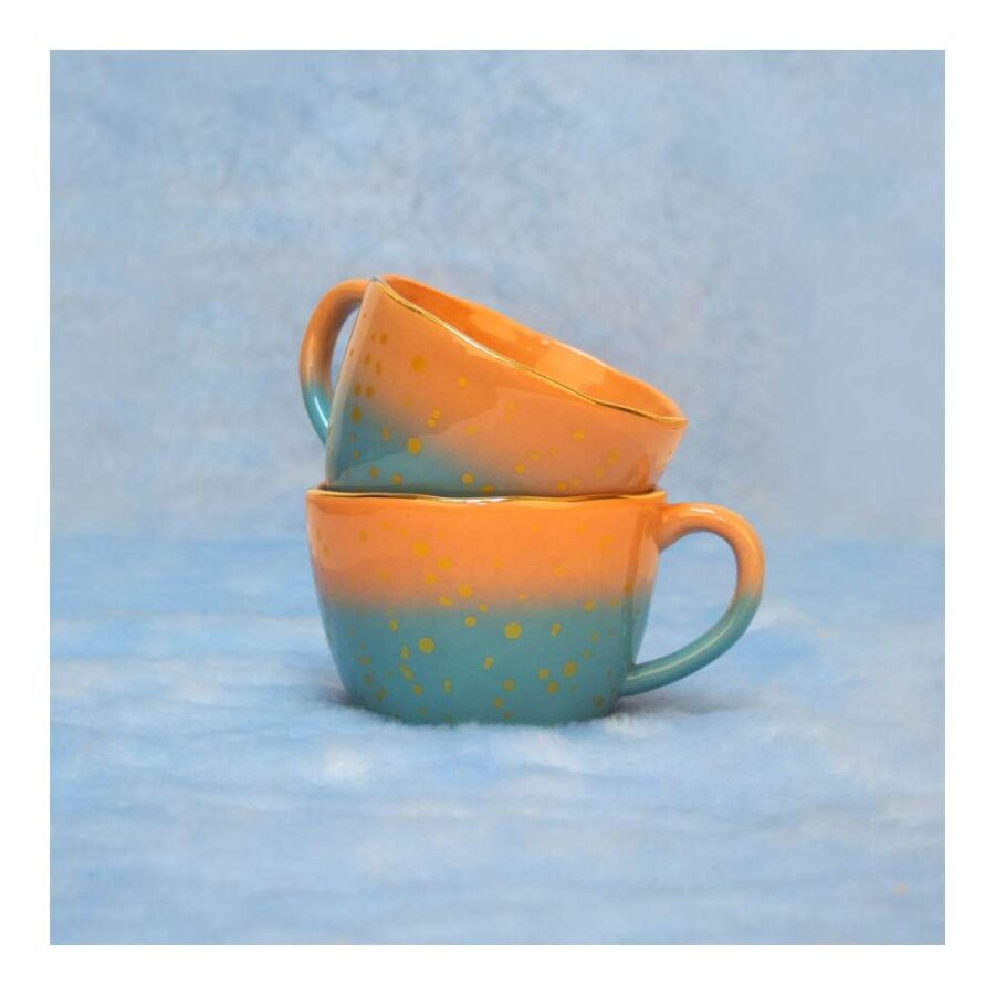 Taza Irregular Degradado Verde