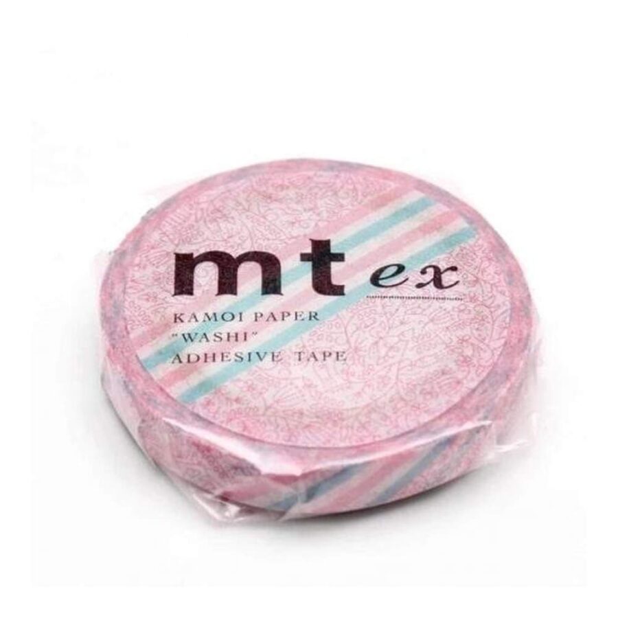 Washi Tape Mt Pink Flower Stripe