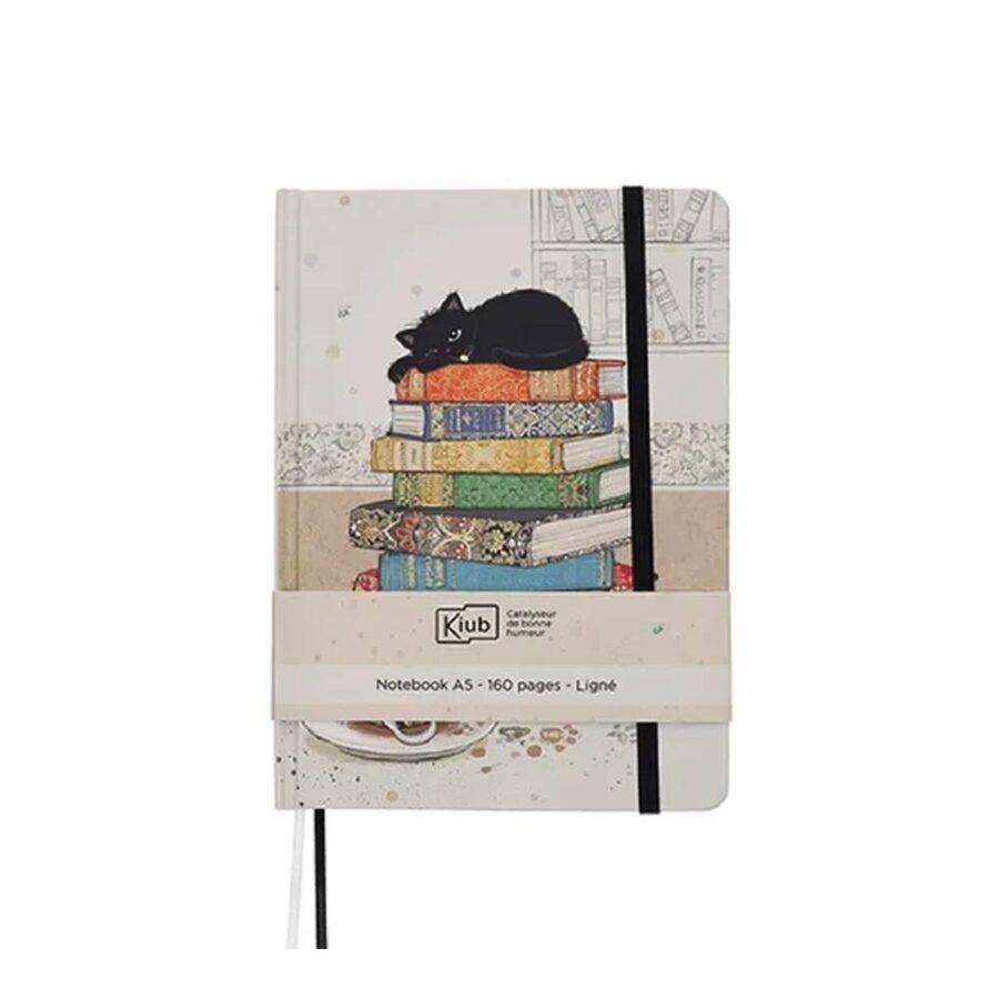 Cuaderno A5 Gato Dormido En Libros