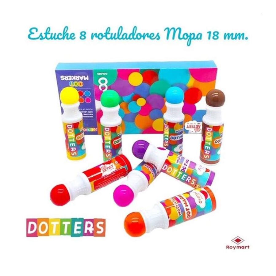 Estuche 8 Rotuladores Colores Dotters