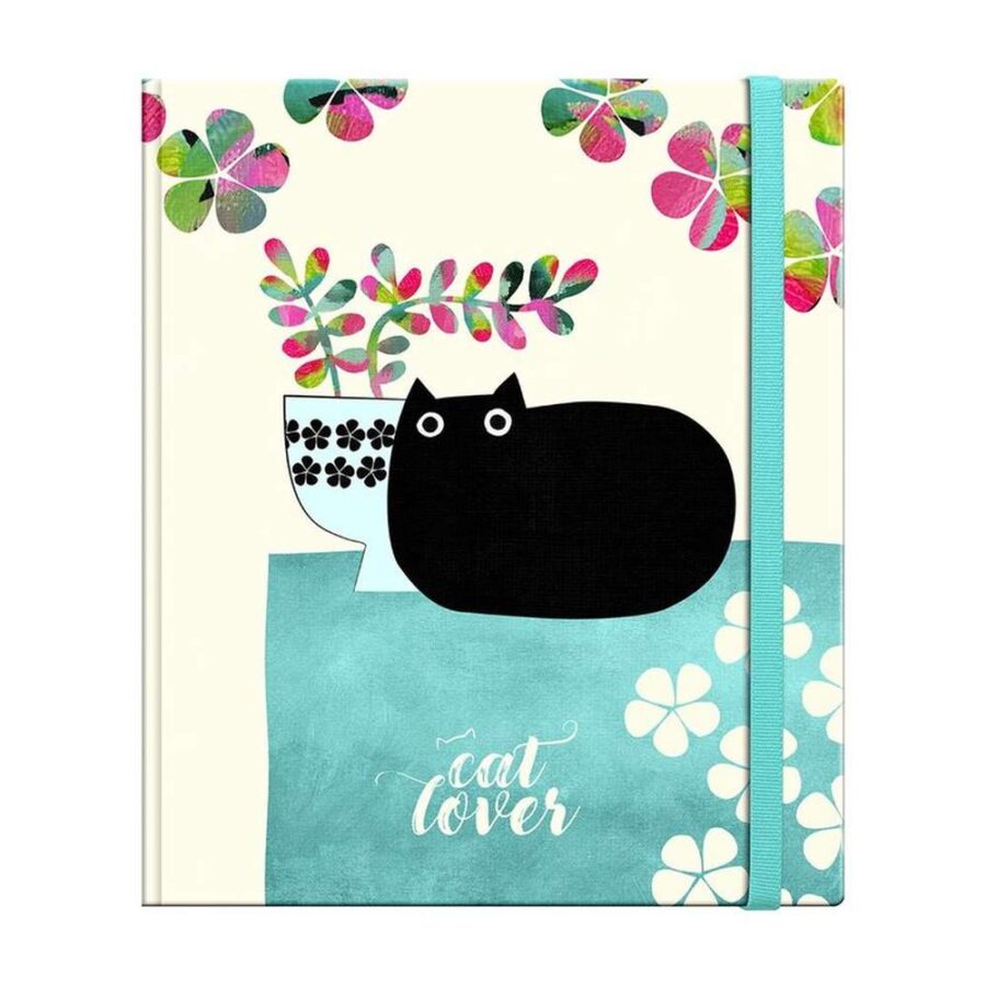 Libreta Tapa Dura A5 Planet Cat Gato Negro