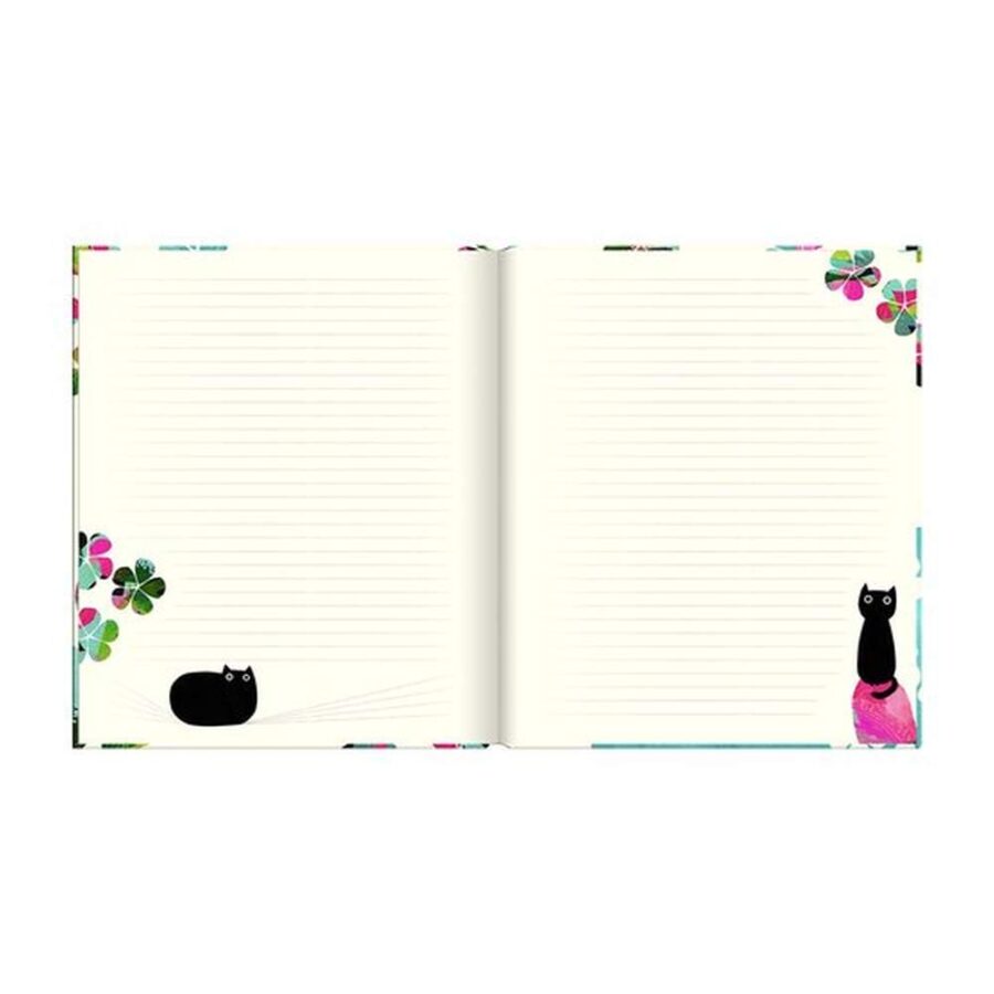 Libreta Tapa Dura A5 Planet Cat Gato Negro