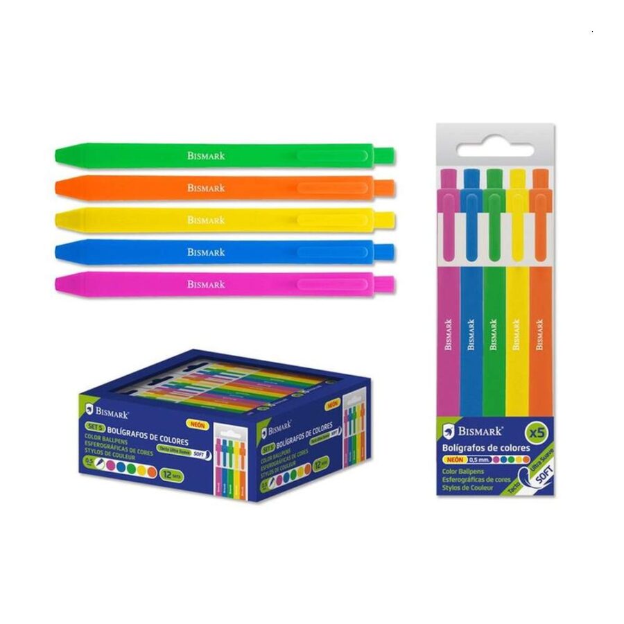 Pack 5 Bolígrafos Color Neón