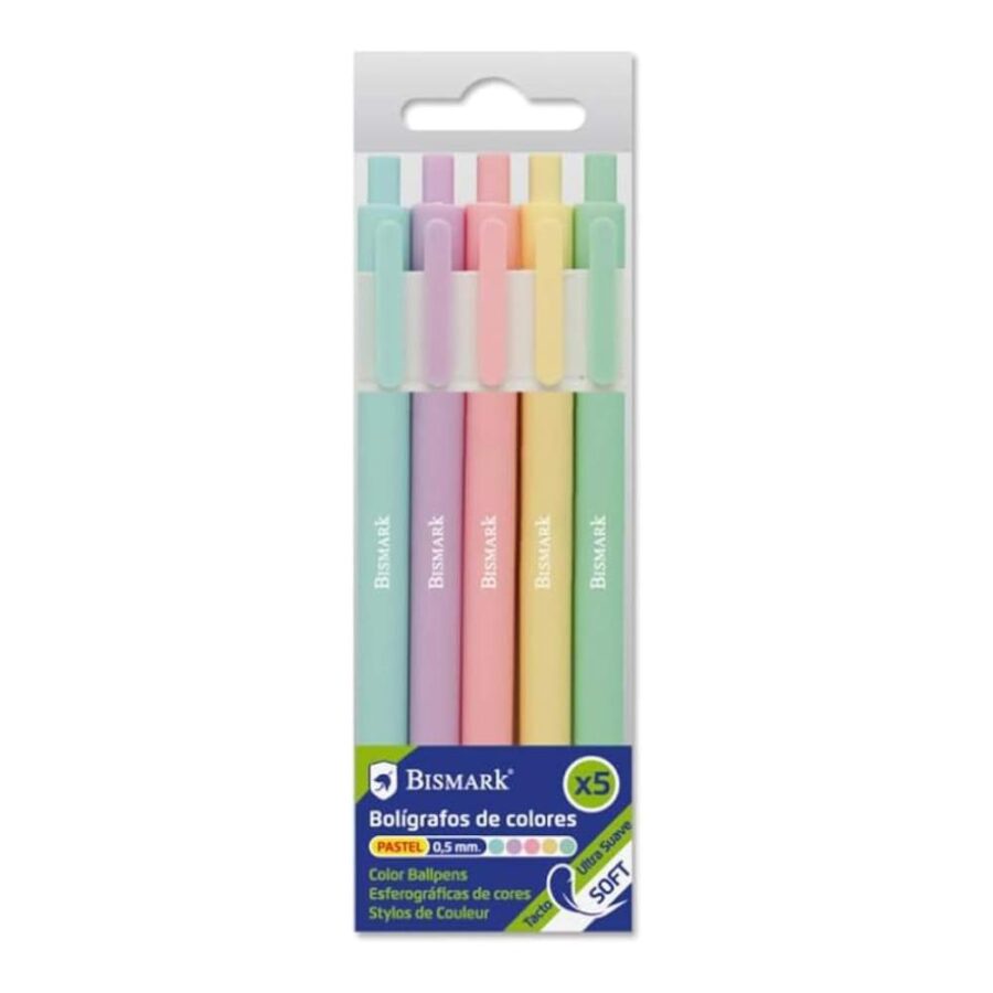 Pack 5 Bolígrafos Color Pastel