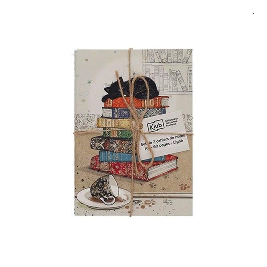 Set 3 Cuadernos A6 Gatos Libros
