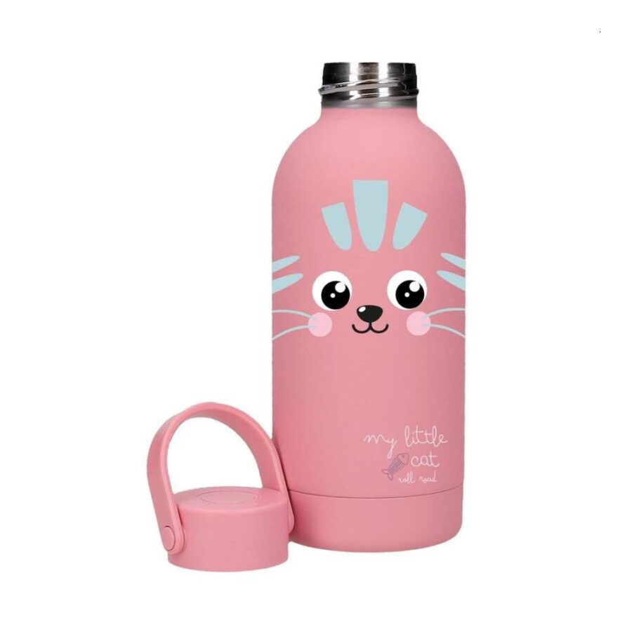 Botella Térmica Acero Cat Rosa