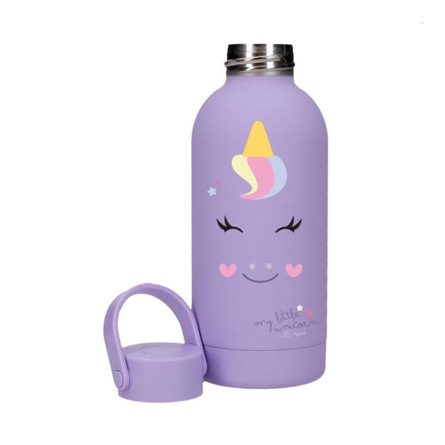 Botella Térmica Acero Unicornio Lila
