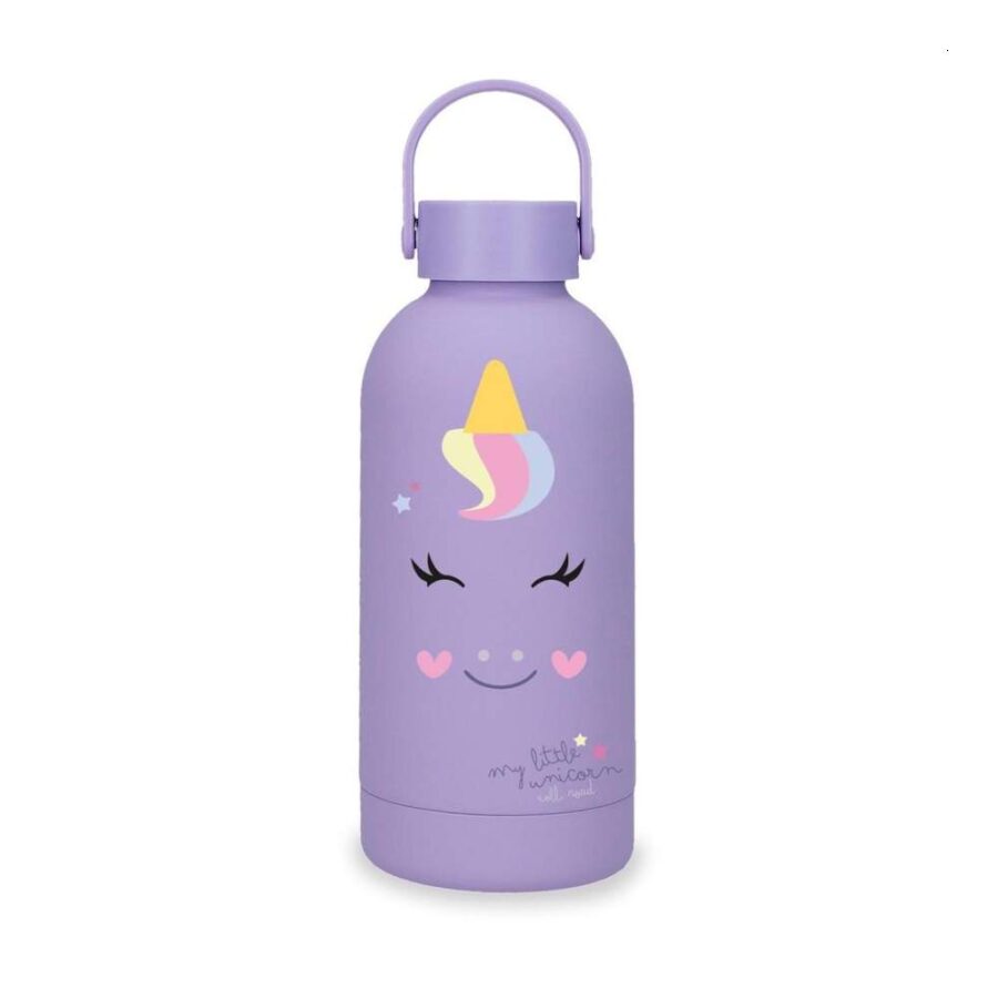 Botella Térmica Acero Unicornio Lila