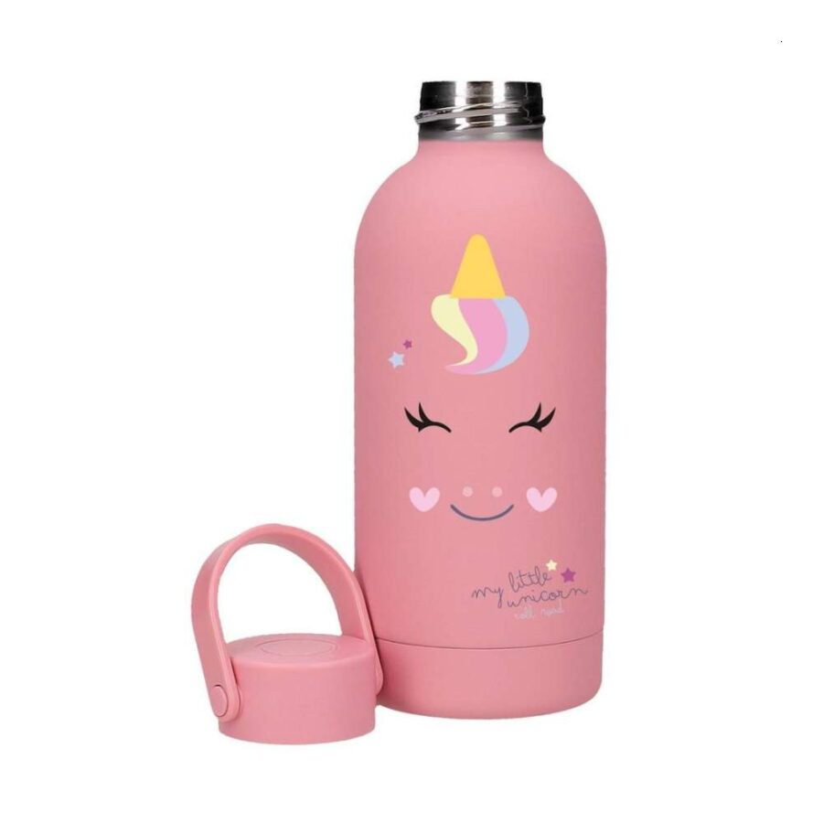 Botella Térmica Acero Unicornio Rosa