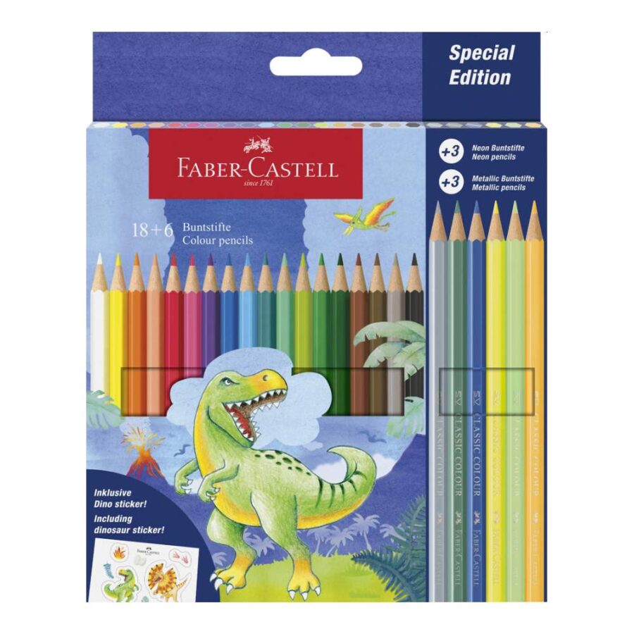 Lápices Faber Castell Dinosaurios 24 Colores