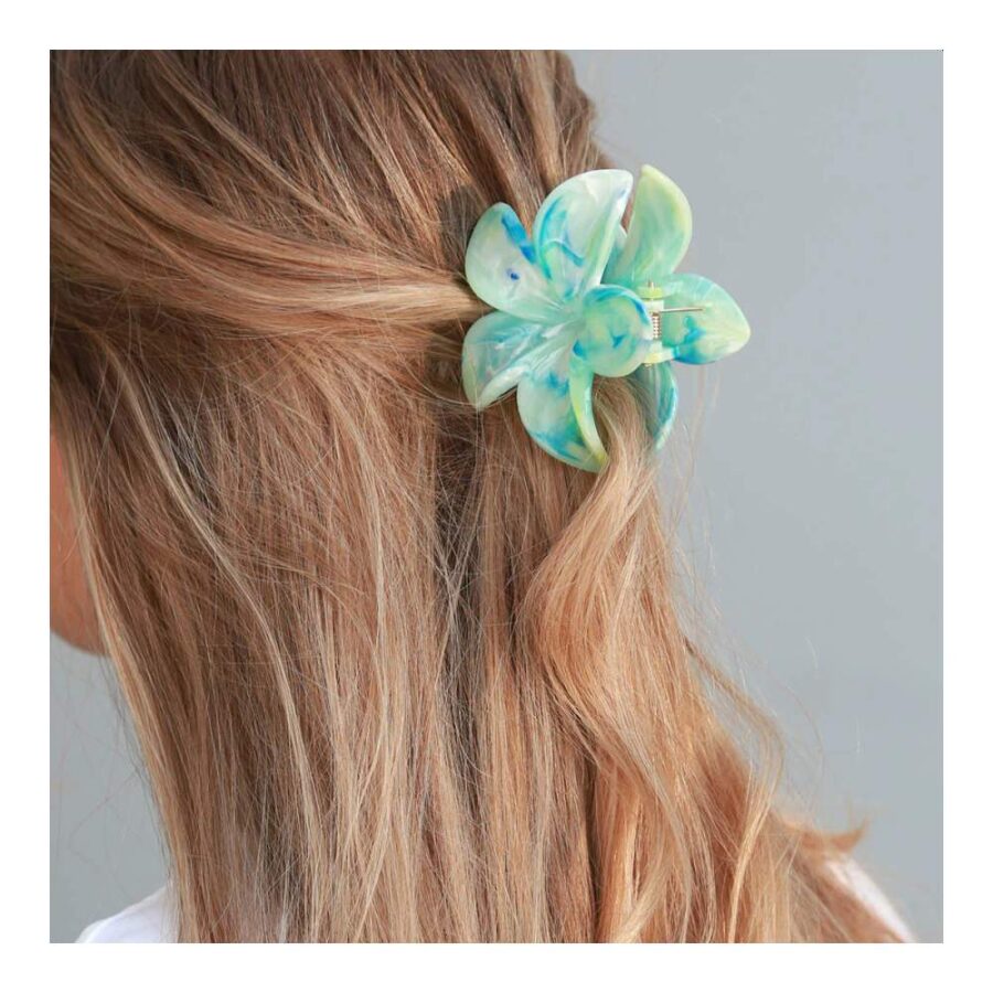 Pinza Para El Pelo Con Forma De Flor Verde Pastel