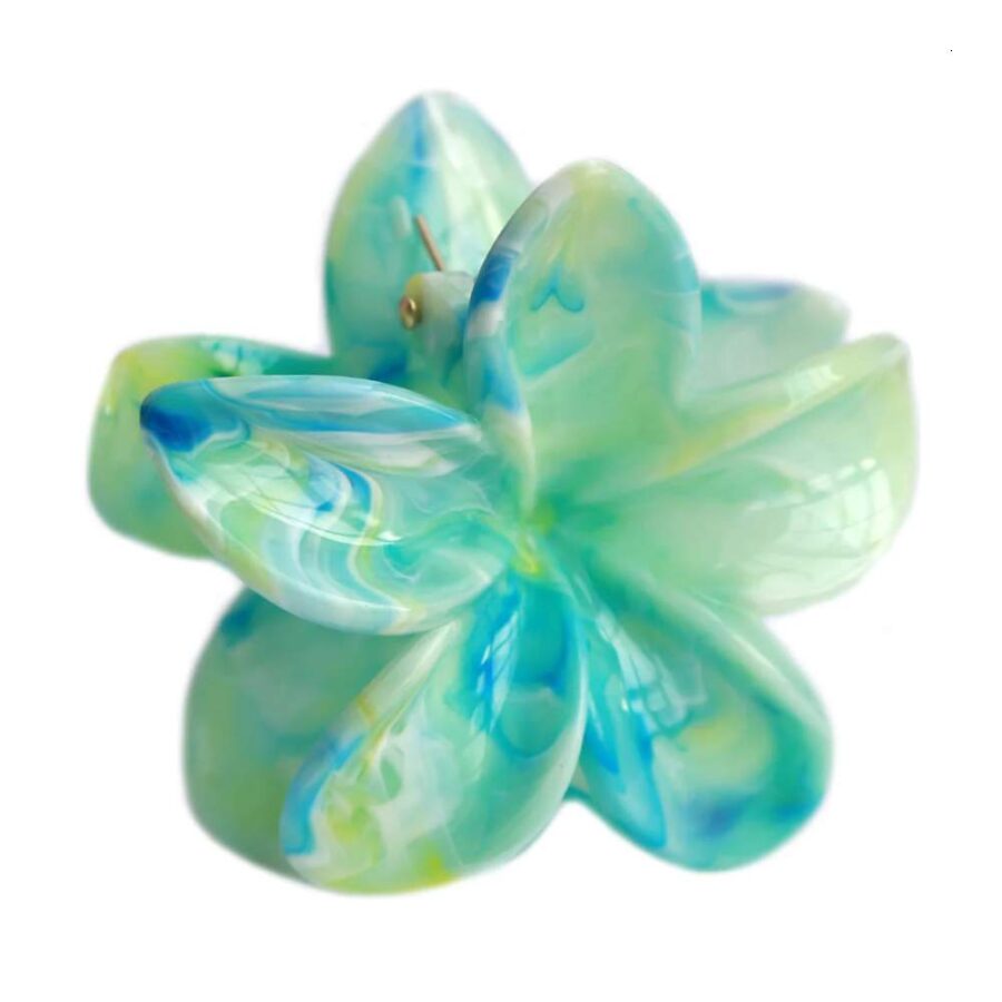 Pinza Para El Pelo Con Forma De Flor Verde Pastel