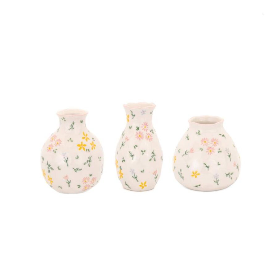 Set De 3 Minijarrones Florales