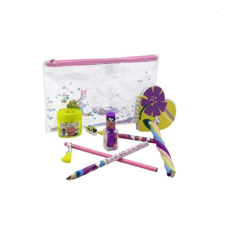 Set Papelería Snoopy Rosa