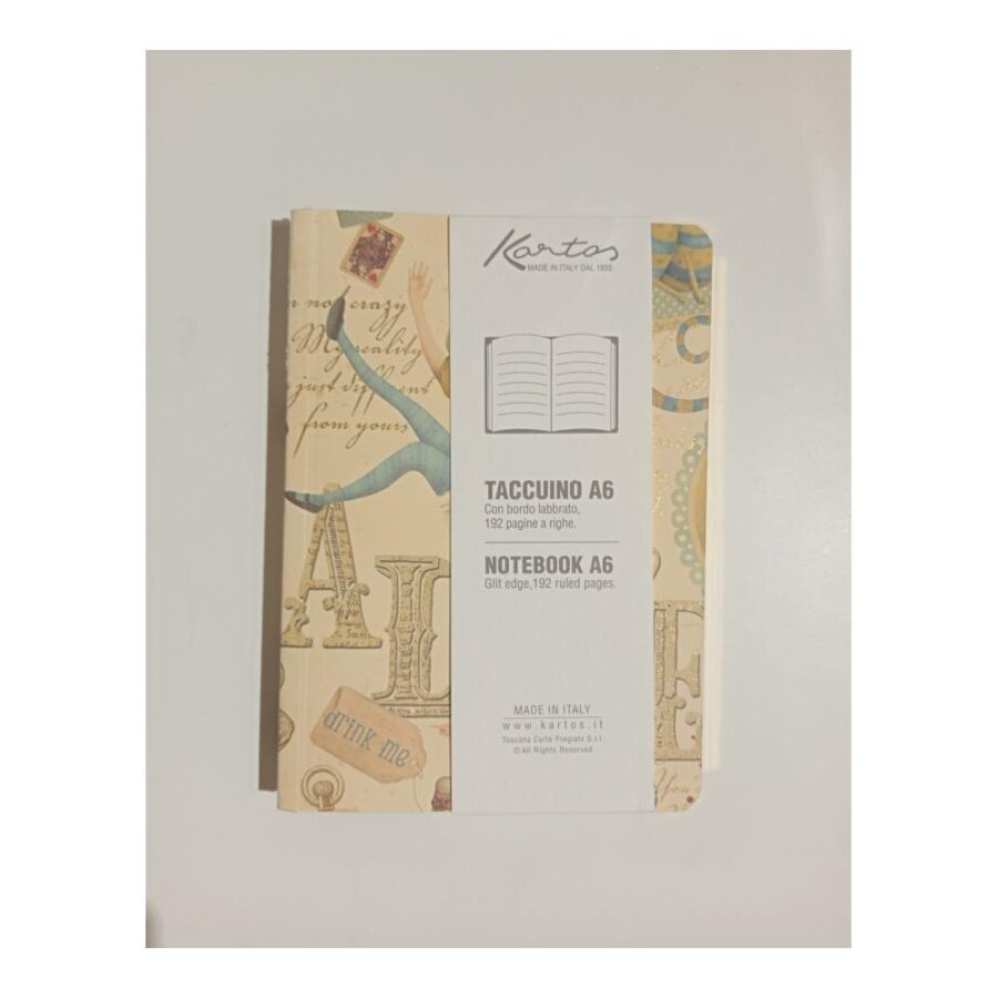Cuaderno A6 Alicia Borde Dorado