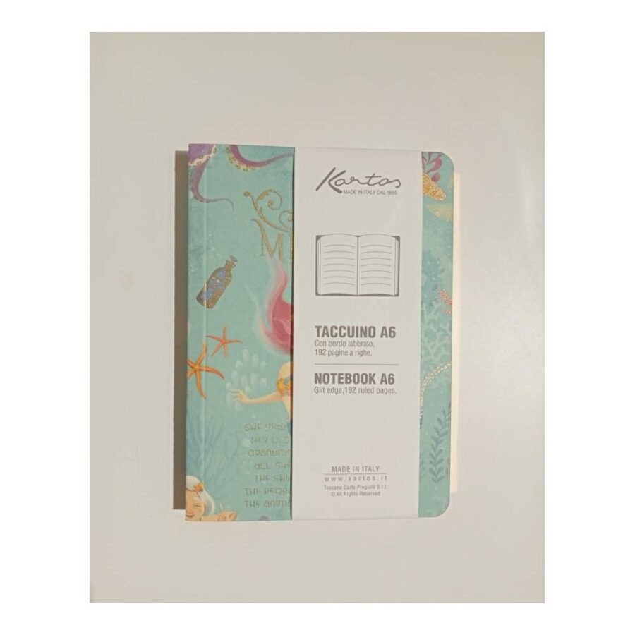 Cuaderno A6 La Sirenita Borde Dorado