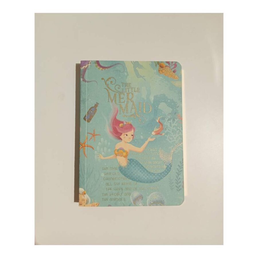 Cuaderno A6 La Sirenita Borde Dorado